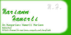 mariann hamerli business card